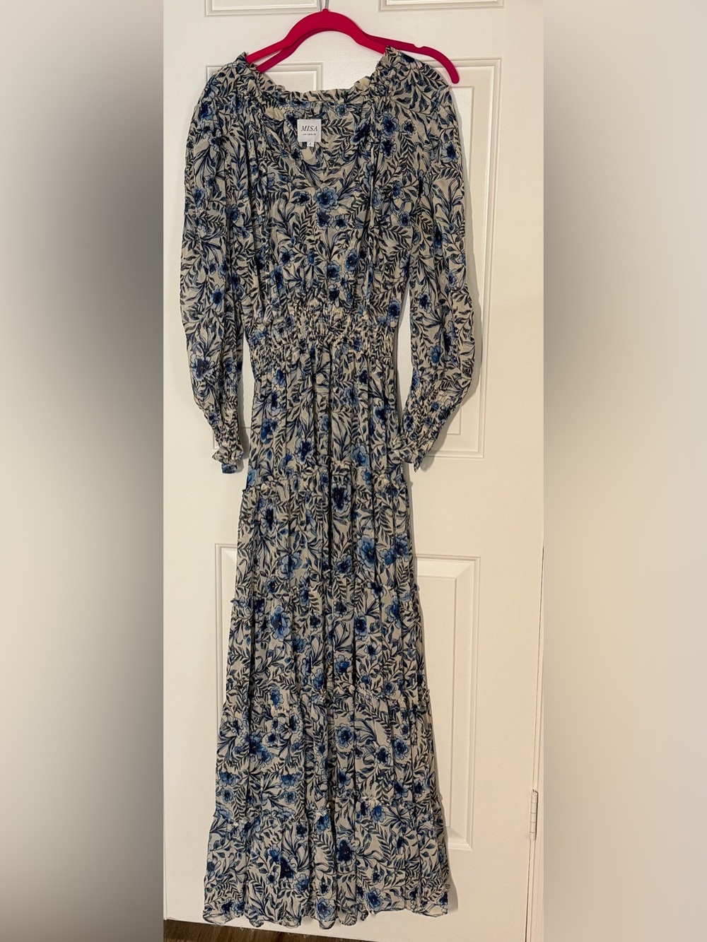 Misa Los Angeles Vida Maxi Dress In Indigo Blooms